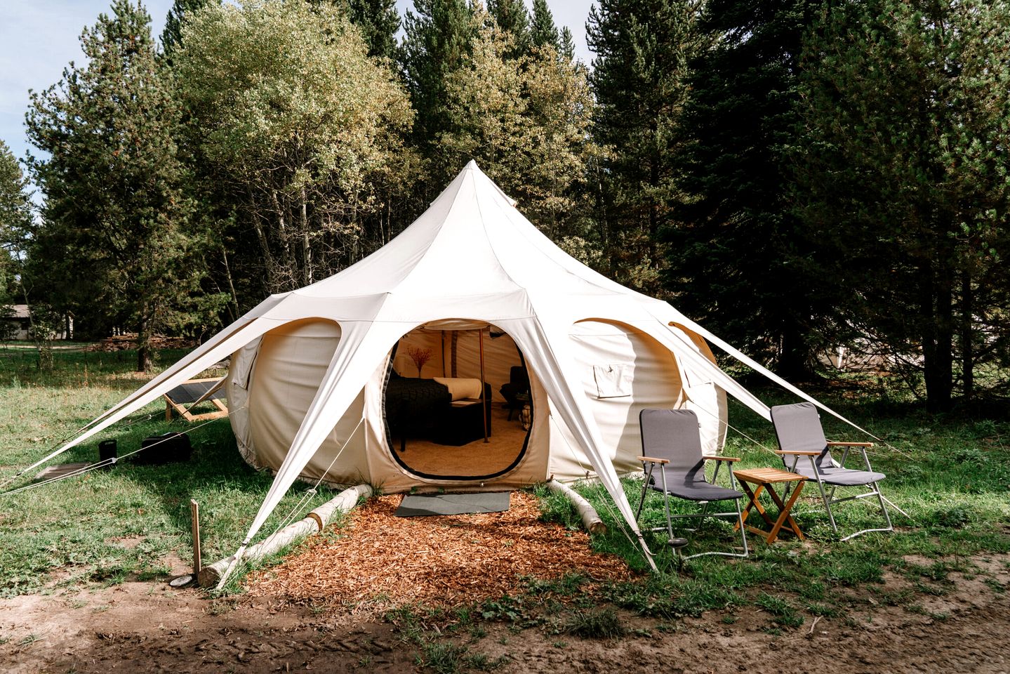 Amazing Family Bell Tent Surrounded by Nature on a Wonderful Glamping Retreat in Island Park, Idaho