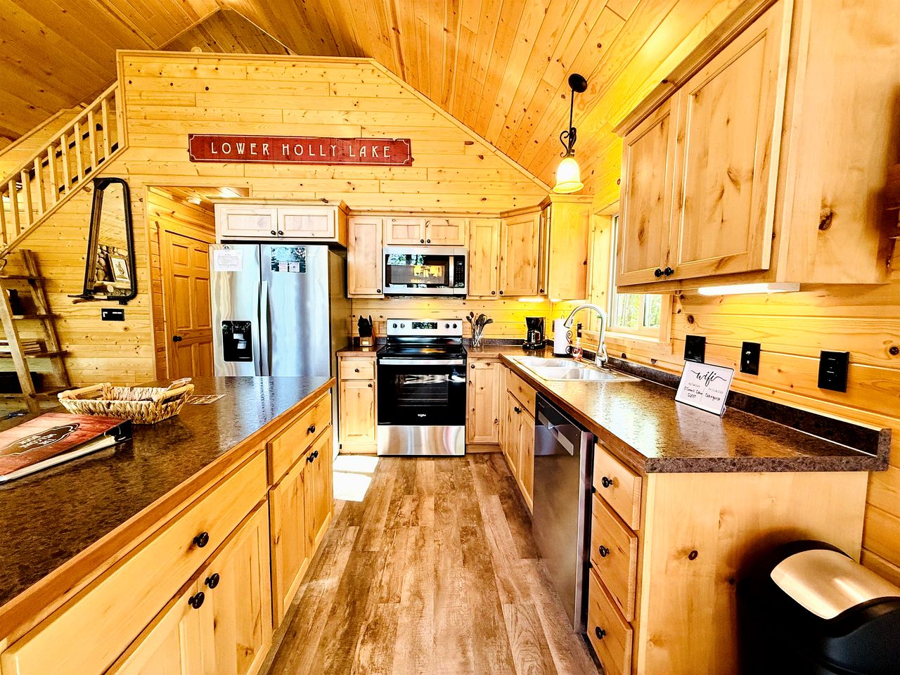 Group Lake Cabin with Ping Pong Table Loaded with Kayaks in Wisconsin