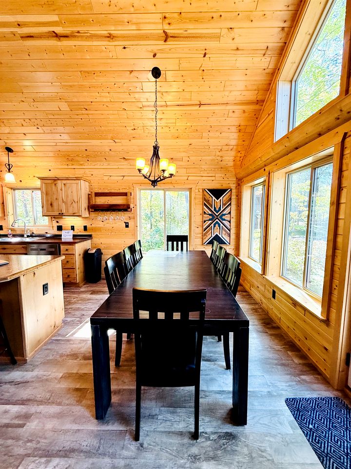Group Lake Cabin with Ping Pong Table Loaded with Kayaks in Wisconsin