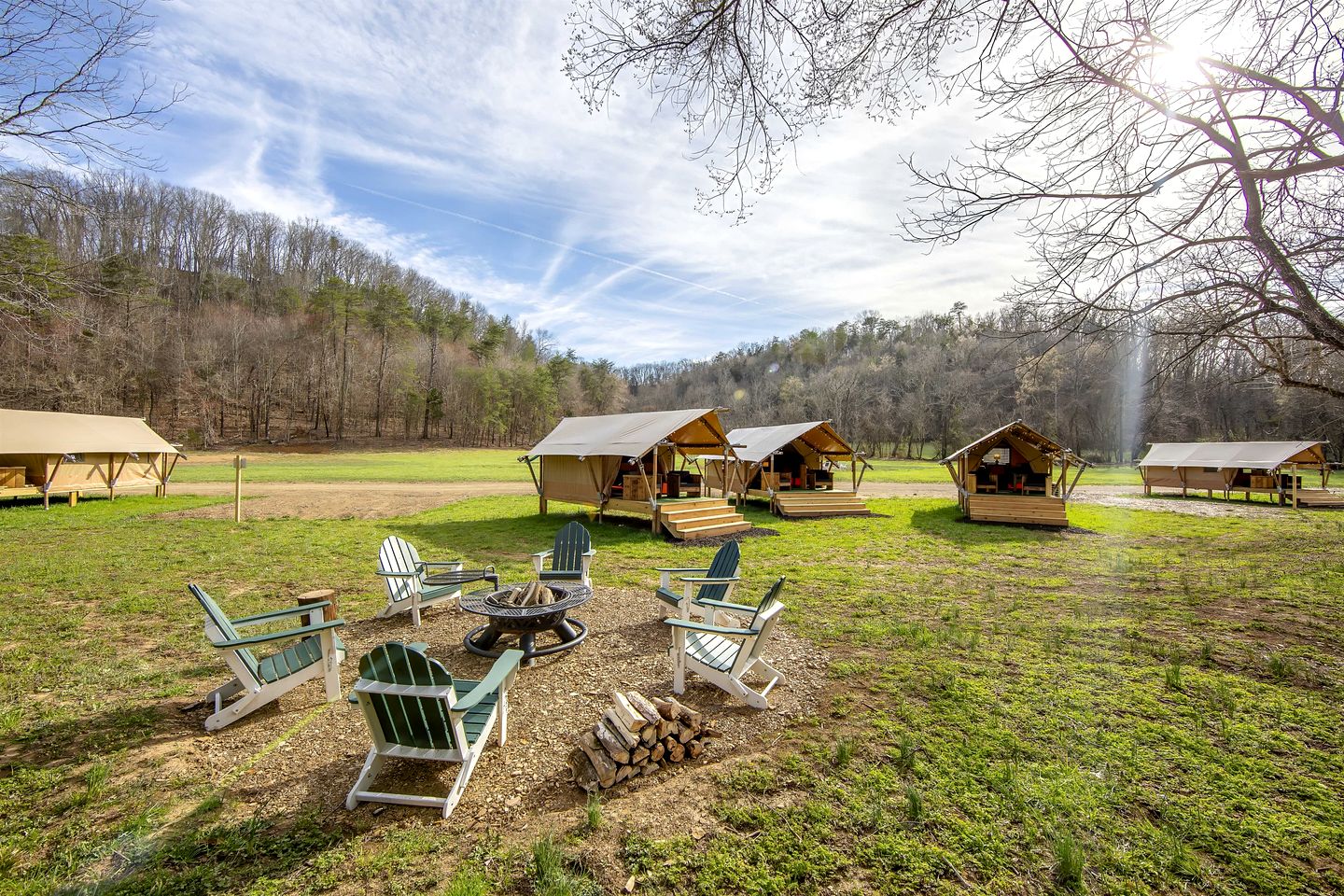 Incredible Multi-Unit Group Glamping in Safari Tents for an Amazing Outdoor Adventure with Family or Friends in Newport, Tennessee