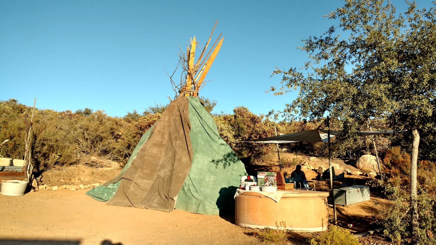 Luxury camping tipi tent near Alpine, California