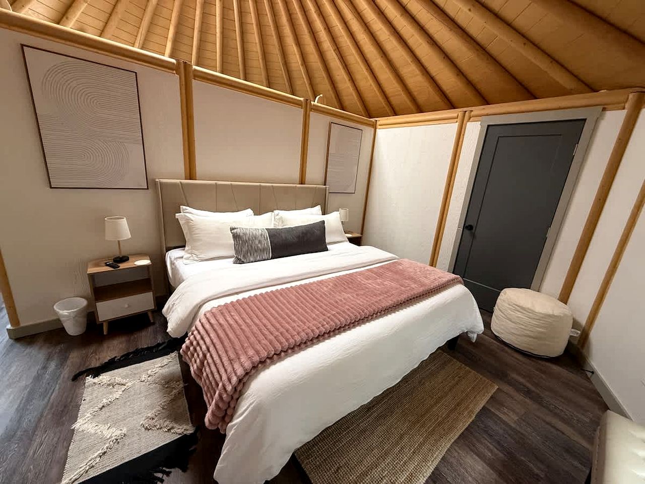 Stylish Yurt Cabin Getaway with Hot Tub Near Canyon Lake, Texas