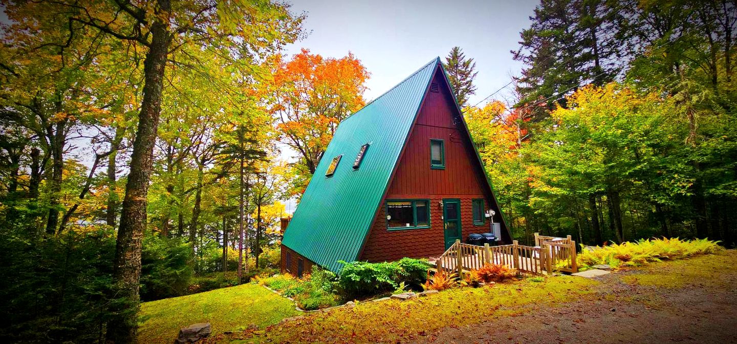 Heavenly Lake A-Frame with Modern Interior in Maine