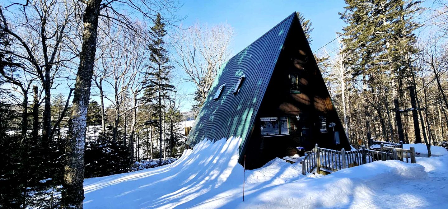 Heavenly Lake A-Frame with Modern Interior in Maine