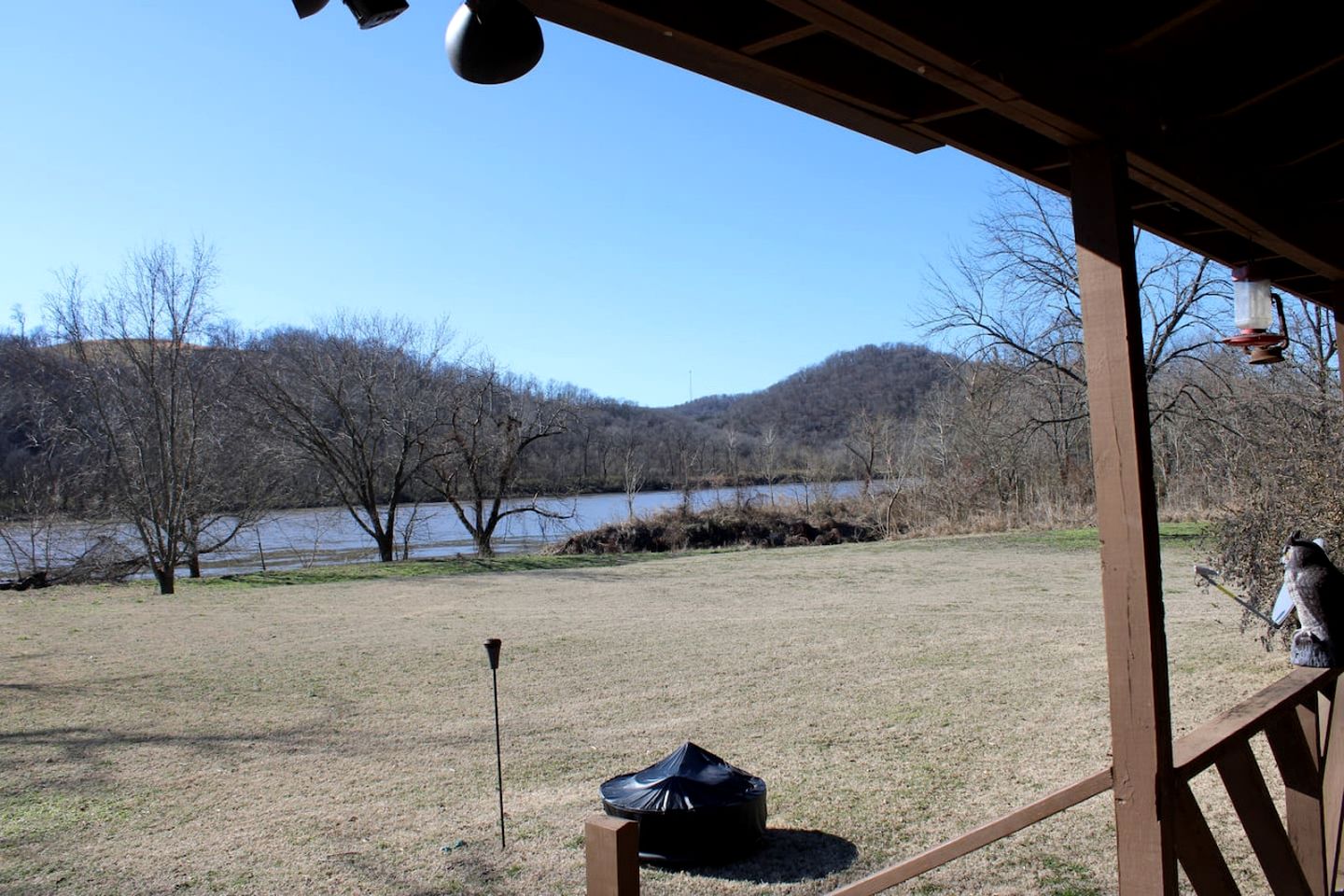 Creek Cabin with Fire Pit Loaded with Kayaks in Arkansas