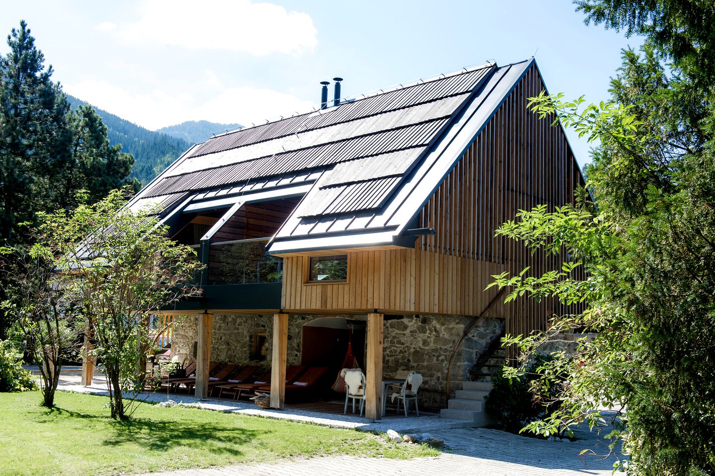 Luxuriously Furnished Stone-Walled A-Frame Cabin Rental near Ljubljana, Slovenia