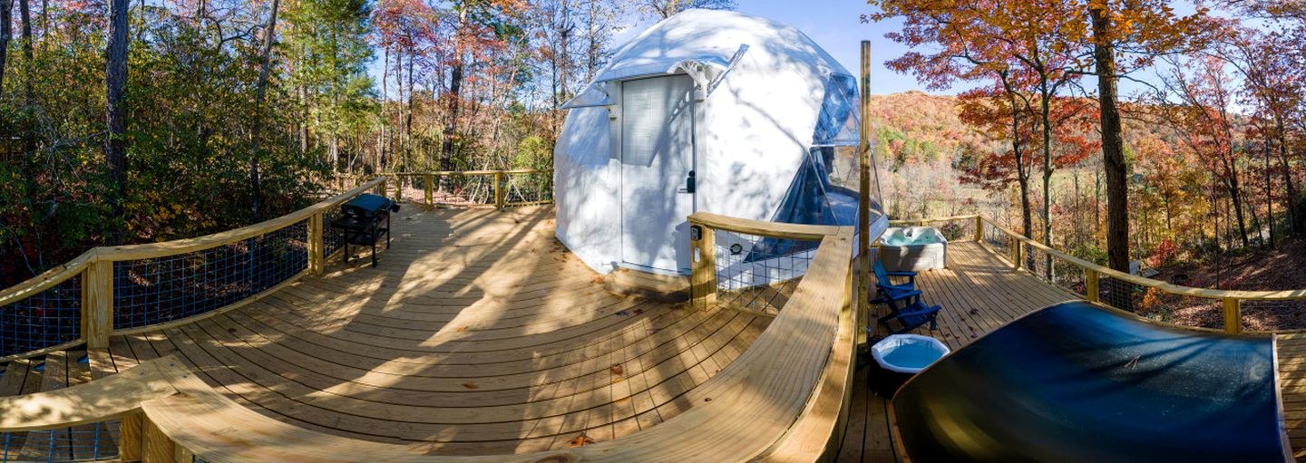 Luxury Geodome with Sauna, Hot Tub & Mountain Views near Pisgah National Forest, North Carolina