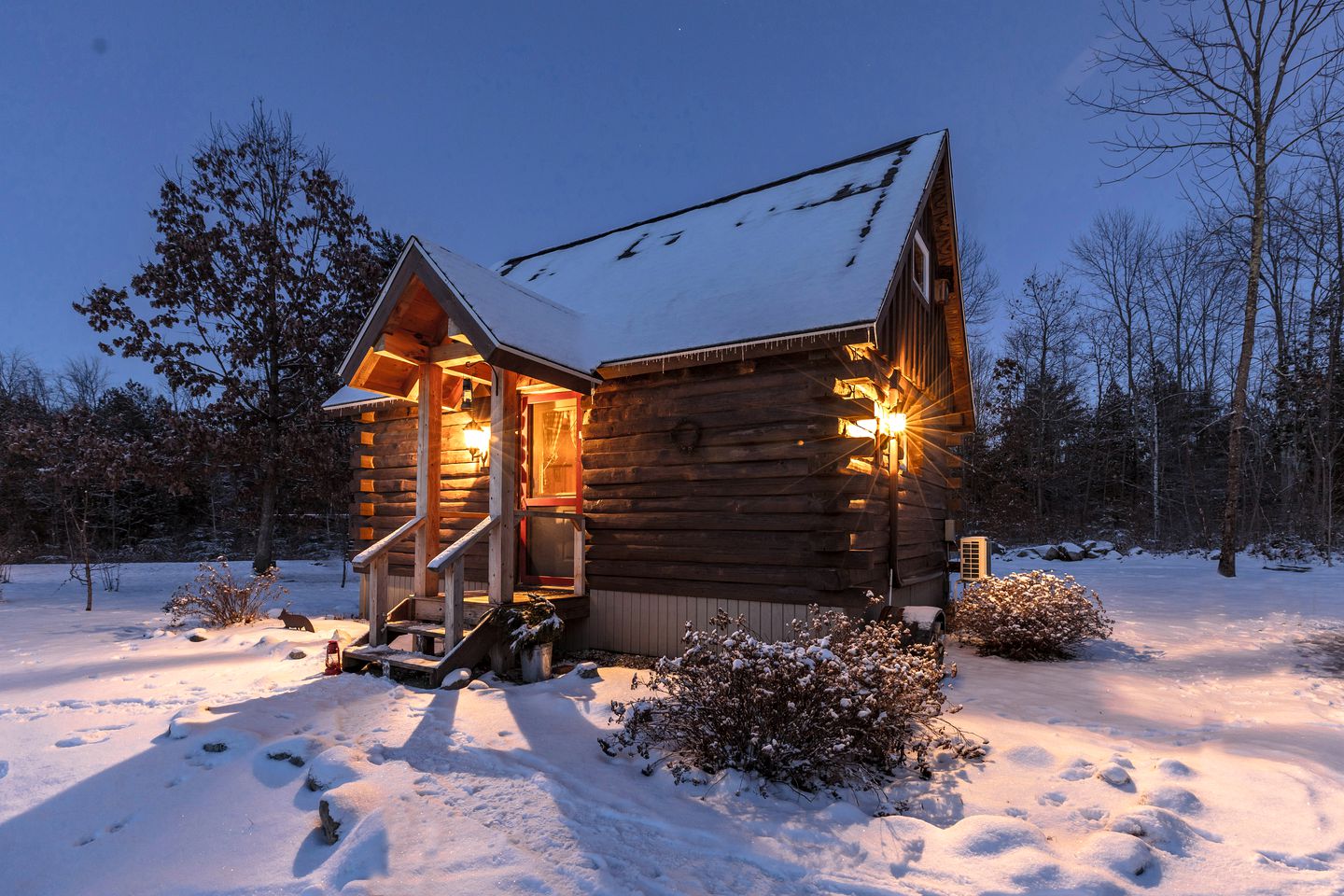 Cozy Log Cabin with an Indoor Fireplace Located on 70 Forested Acres in Leicester, Vermont