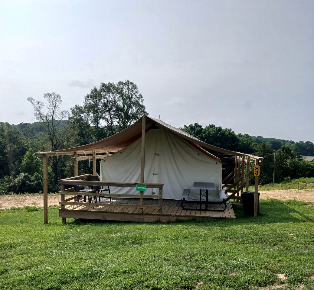 Impressive Tented Cabin with Peaceful Vistas and Fire Pit in Logan, Ohio