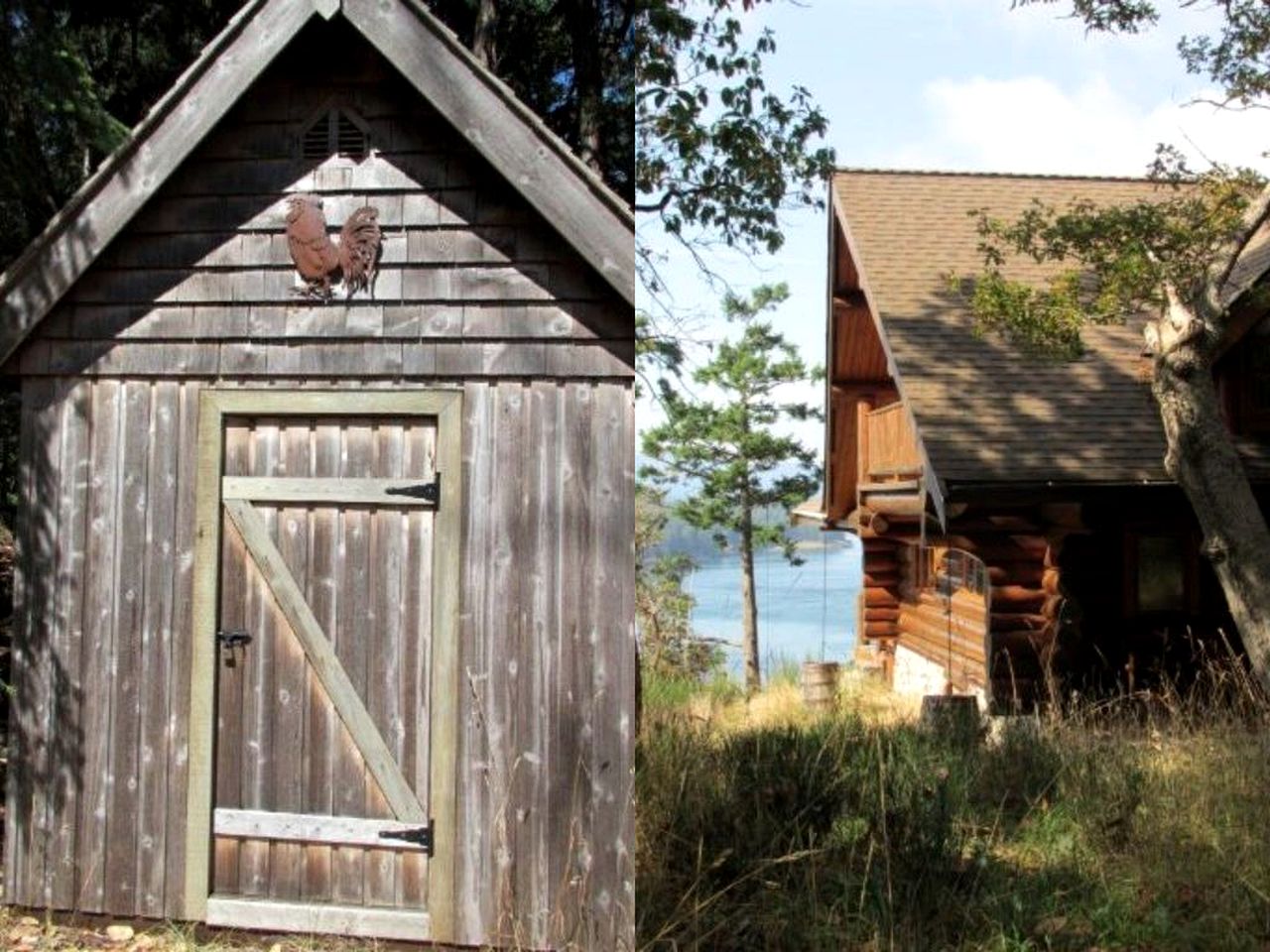 Log Cabin Rental with Sublime Views of the Water on Galiano Island in British Columbia