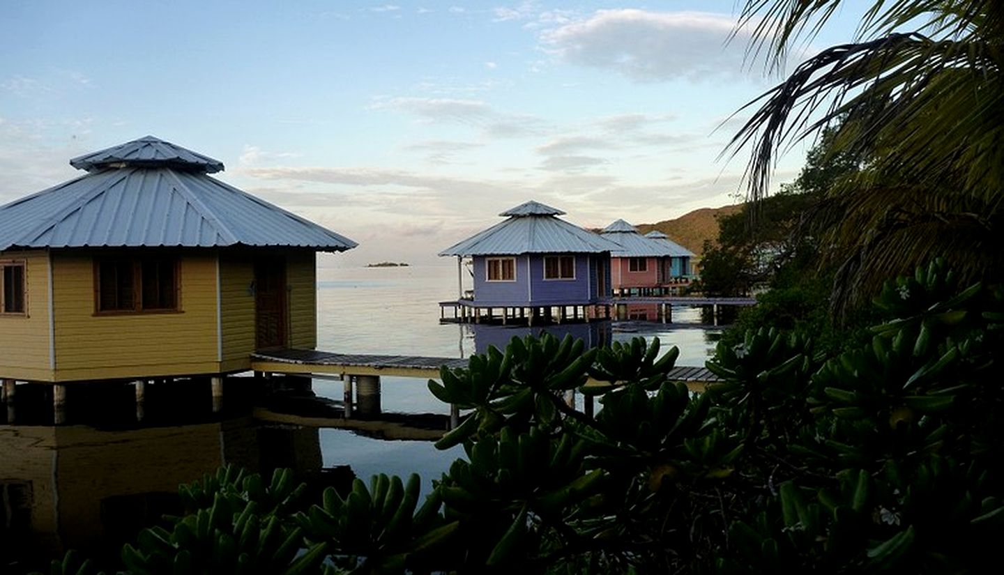 Incredible Cabins Hovering Above Caribbean Sea on Island of Roatan, Honduras