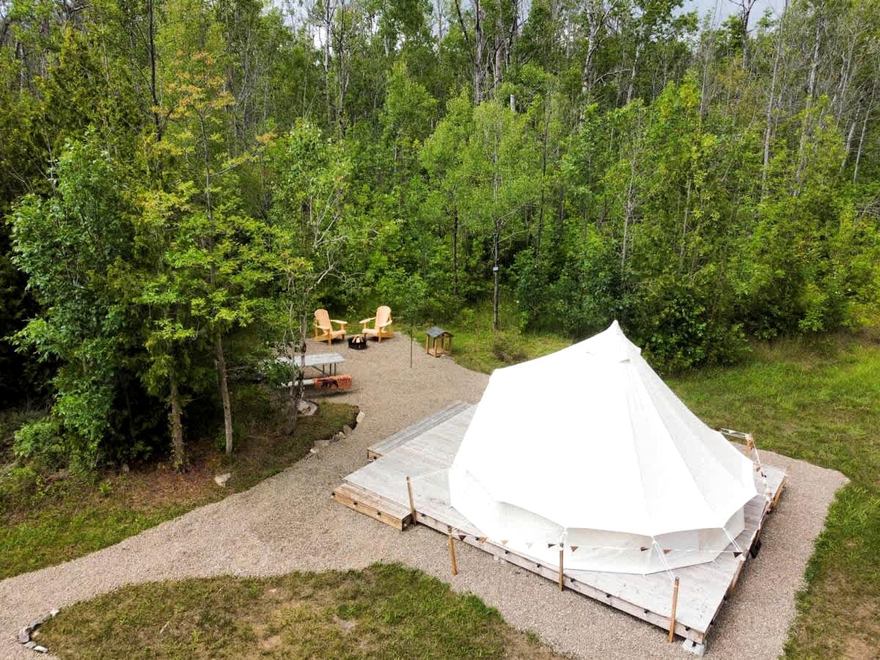 Incredible Lakefront Bell Tent with Barbecue and Fire Pit in Northern Bruce Peninsula, Ontario