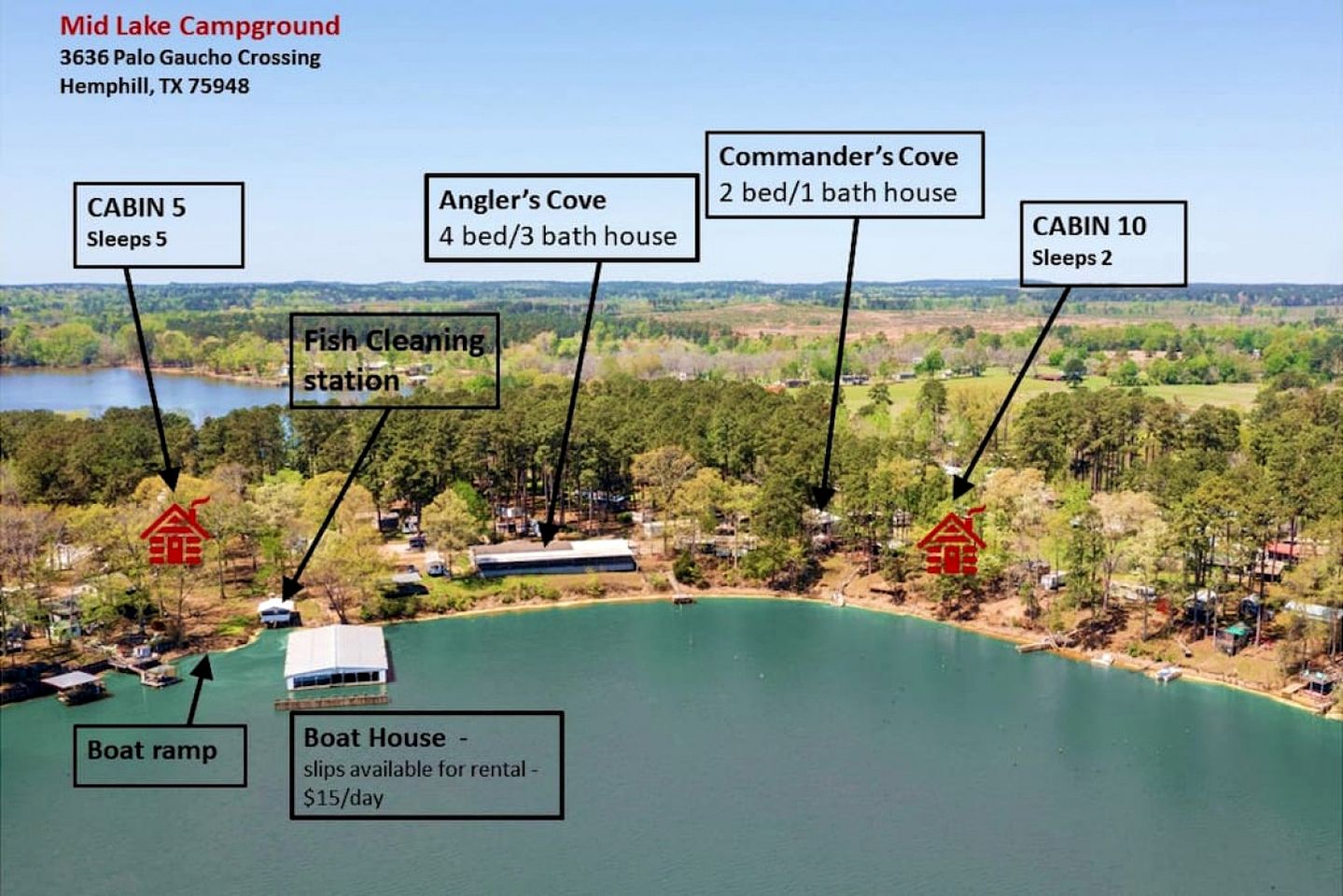 Incredible Lakefront Cabin for a Wonderful Family Adventure in Nature in Hemphill, Texas
