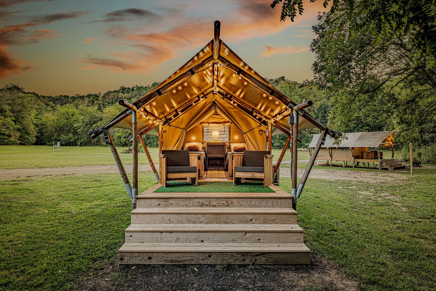 Incredible Multi-Unit Group Glamping in Safari Tents for an Amazing Outdoor Adventure with Family or Friends in Newport, Tennessee