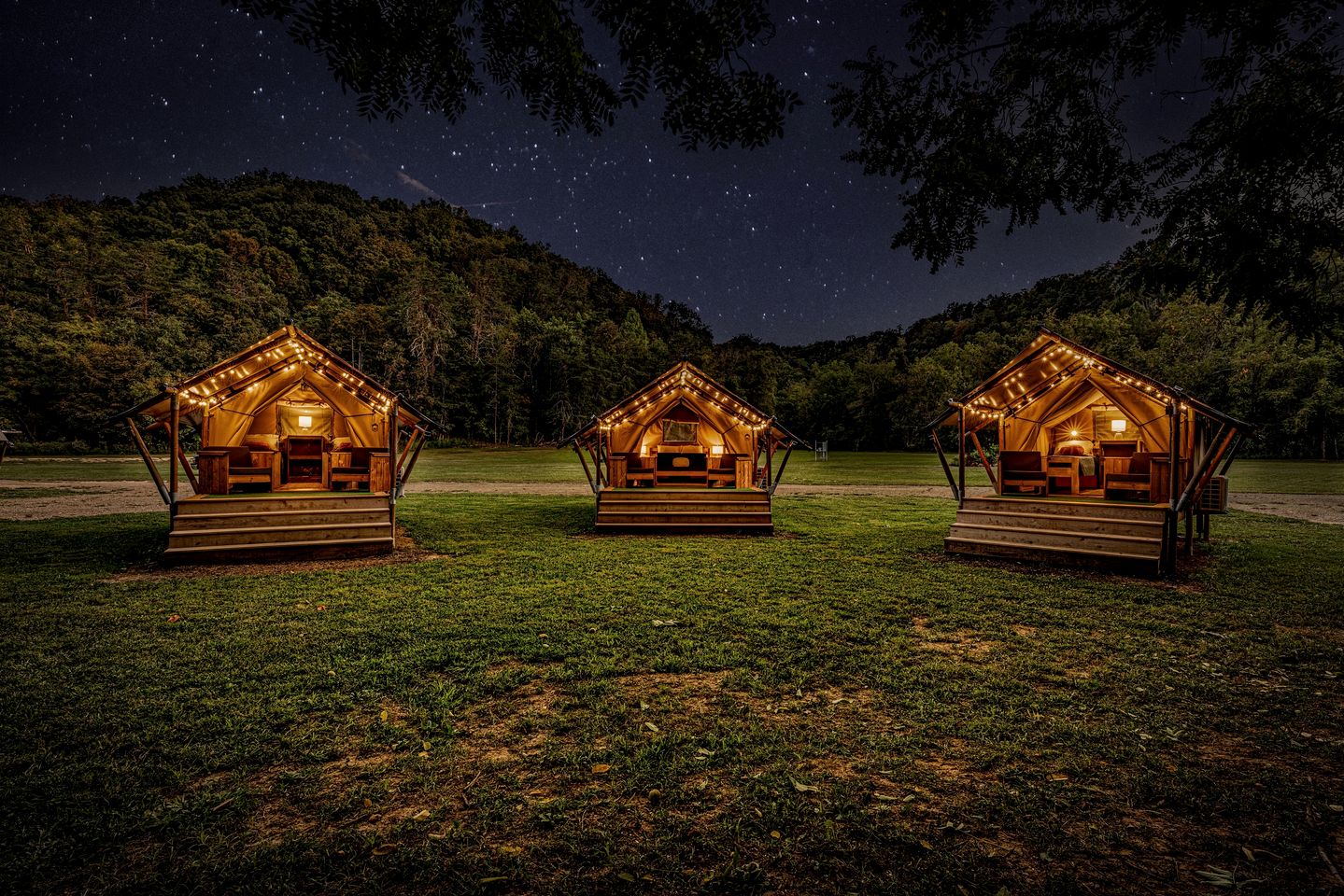 Incredible Multi-Unit Group Glamping in Safari Tents for an Amazing Outdoor Adventure with Family or Friends in Newport, Tennessee