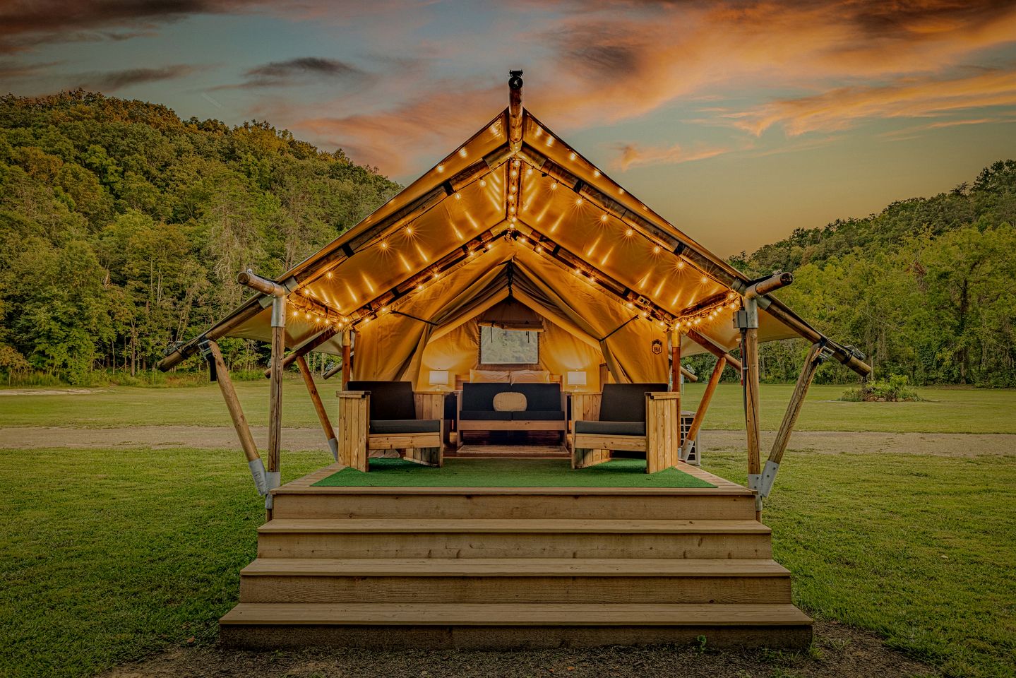 Incredible Multi-Unit Group Glamping in Safari Tents for an Amazing Outdoor Adventure with Family or Friends in Newport, Tennessee