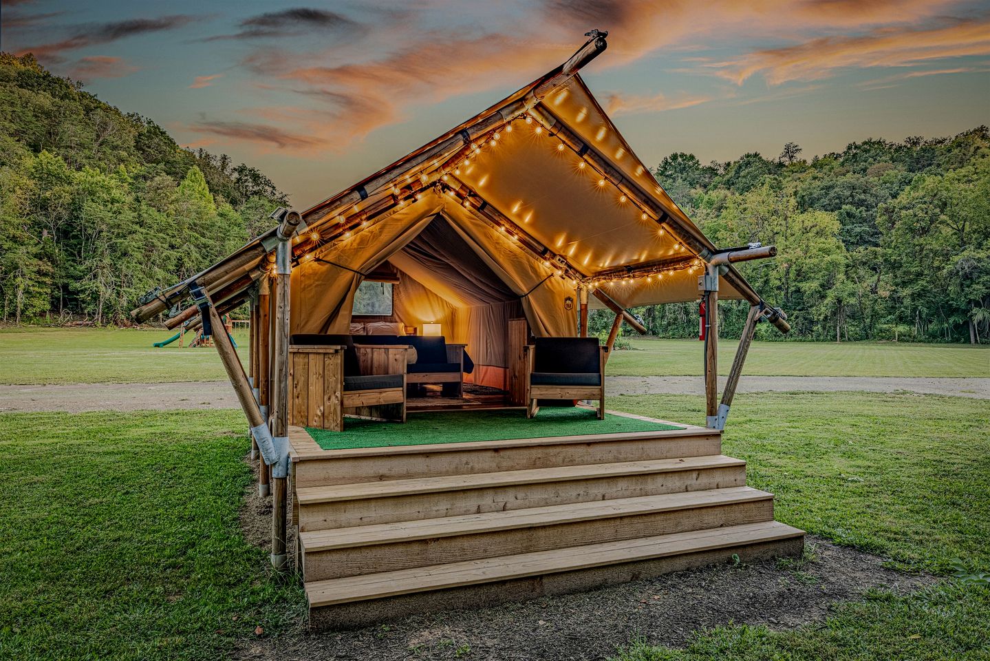 Incredible Multi-Unit Group Glamping in Safari Tents for an Amazing Outdoor Adventure with Family or Friends in Newport, Tennessee