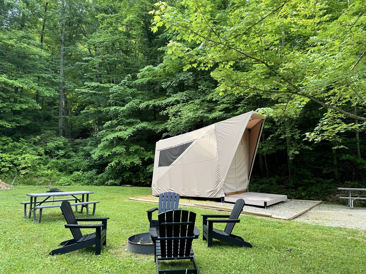 Modern Safari Tent Glamping in Kentucky near Mountain Biking Trails