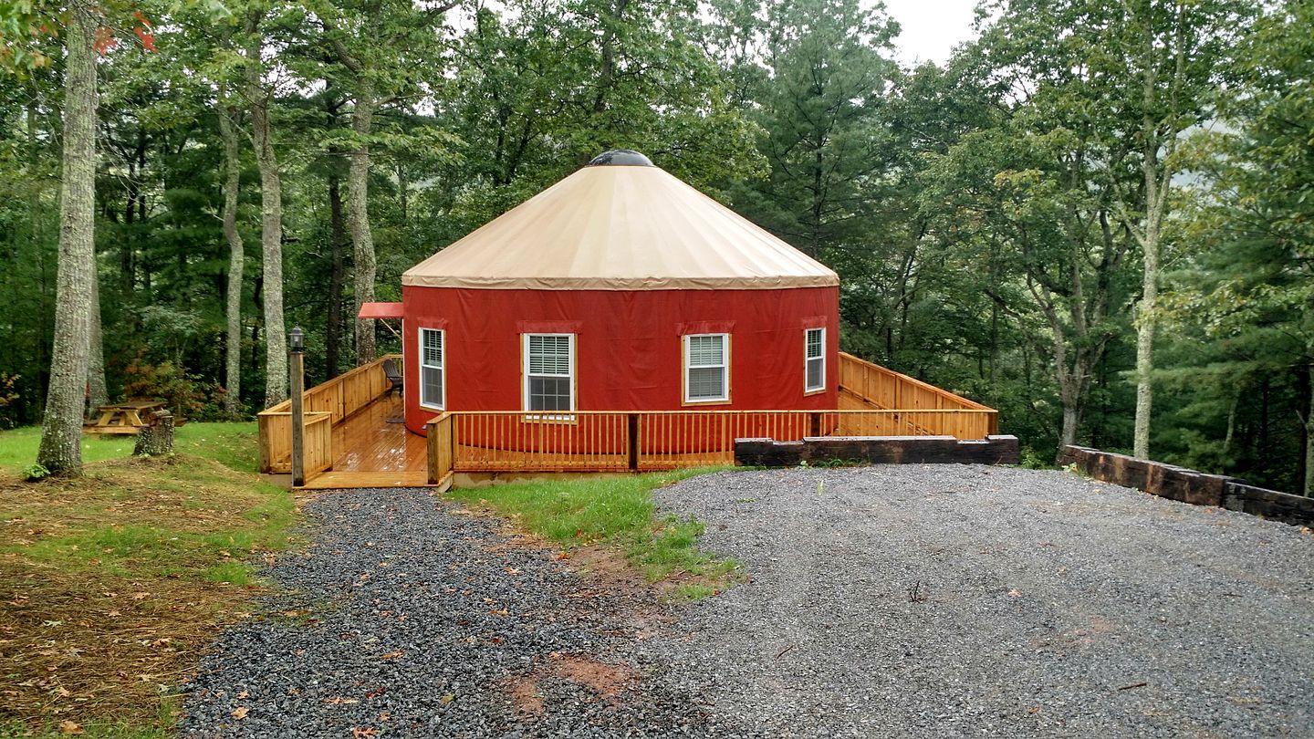 Gorgeous Yurt Rental for a River Vacation near Roanoke, Virginia