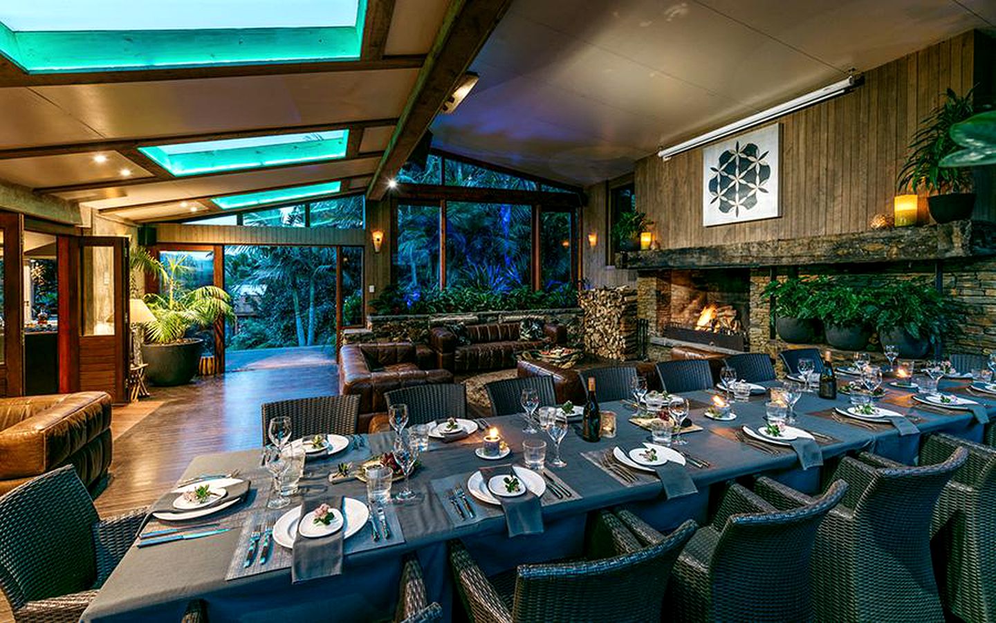 Luxury Lodge Rental with Saltwater Pool for Group Holiday in Palm Beach, Waiheke Island