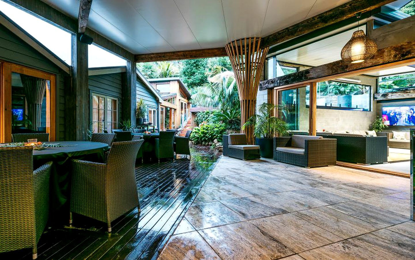 Luxury Lodge Rental with Saltwater Pool for Group Holiday in Palm Beach, Waiheke Island