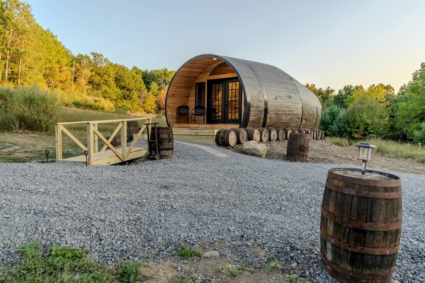 Cozy Wine Barrel Stay with Fire Pit on Keuka Lake Wine Trail near Penn Yan, New York