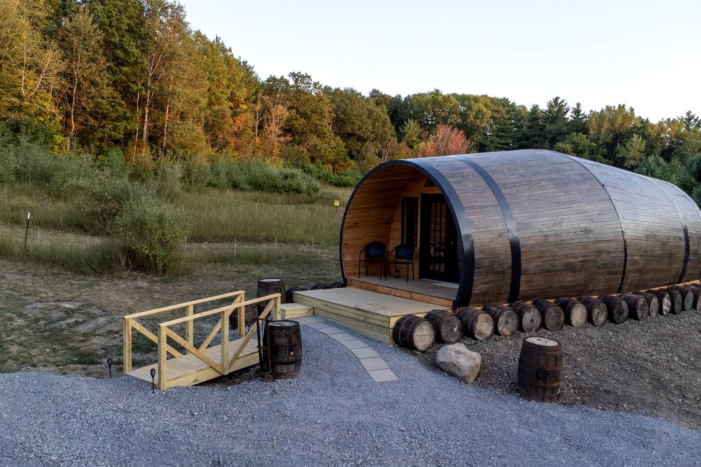 Cozy Wine Barrel Stay with Fire Pit on Keuka Lake Wine Trail near Penn Yan, New York