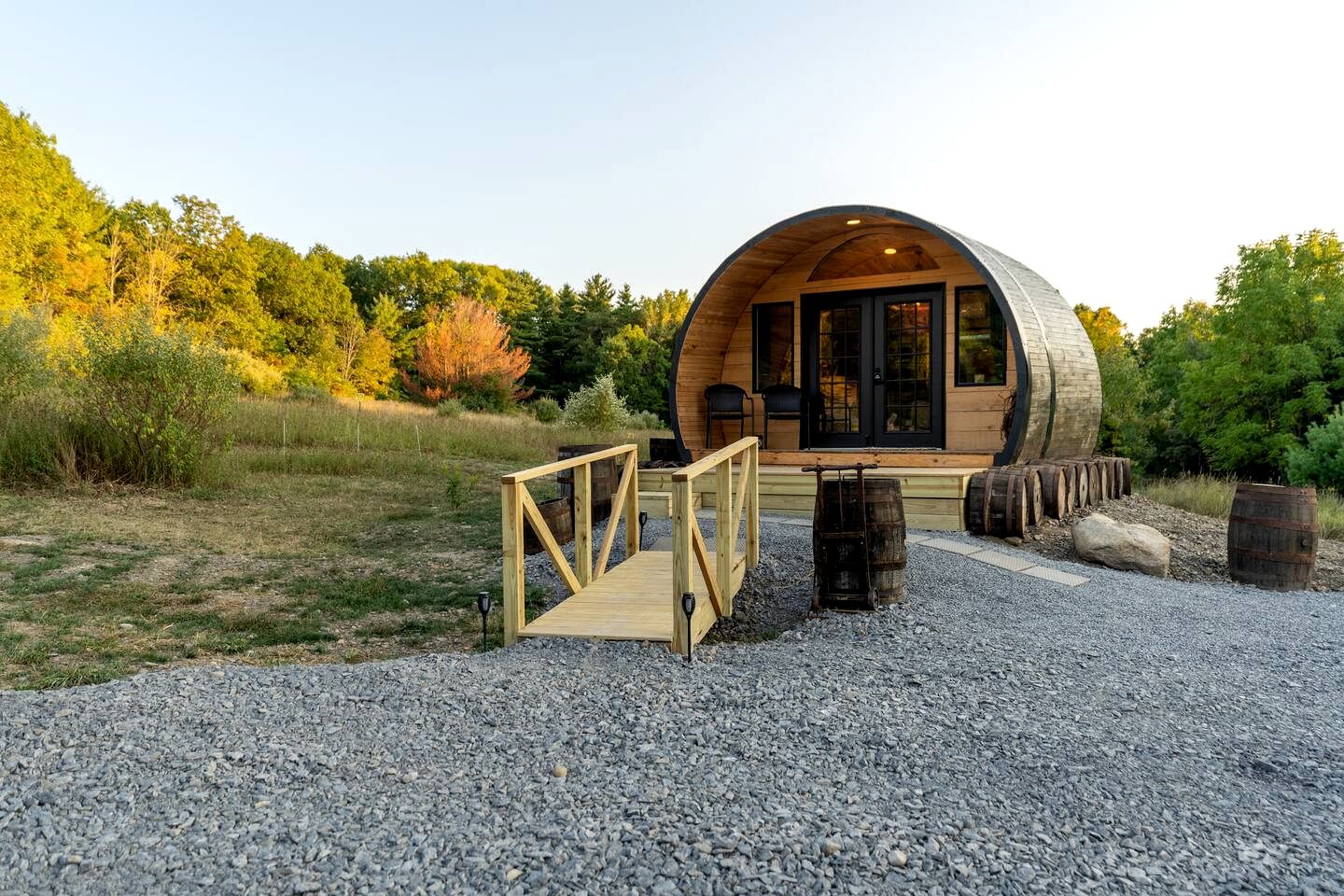 Cozy Wine Barrel Stay with Fire Pit on Keuka Lake Wine Trail near Penn Yan, New York