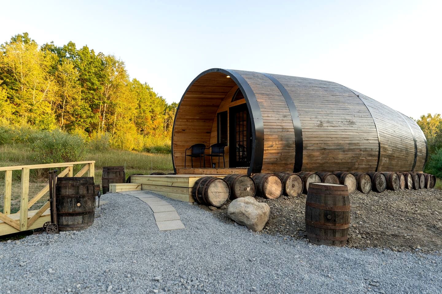 Cozy Wine Barrel Stay with Fire Pit on Keuka Lake Wine Trail near Penn Yan, New York