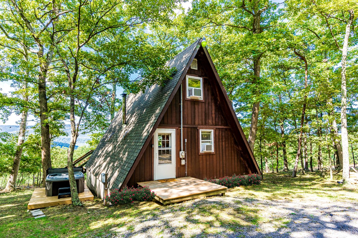 Traditional A-Frame Cabin with Stunning Views, Hot Tub, Deck, Grill and Fire Pit Near Cacapon State Park in Berkeley Springs, WV | A-Frames (Berkeley