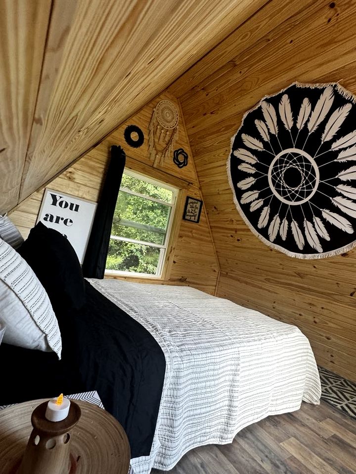 Colorful Romantic A-frame with Outdoor Shower in Texas