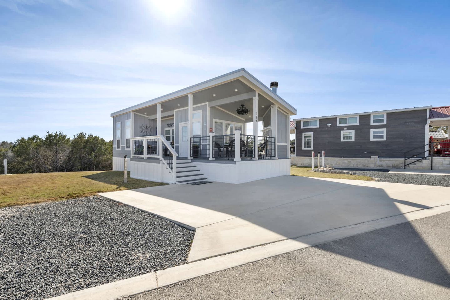 Modern Tiny Home Escape with Pool and Resort Amenities Near Fredericksburg, TX