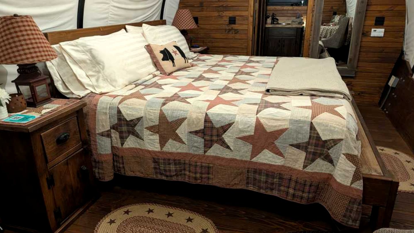 Luxury Highland Cow Glamping in Cozy Covered Wagon with Peaceful Farm Retreat in Melrose, Florida