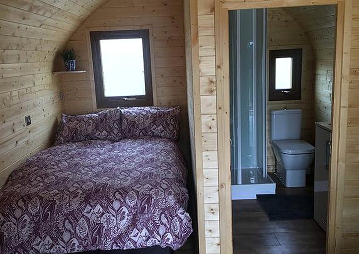 The inside of a glamping pod in England, UK.