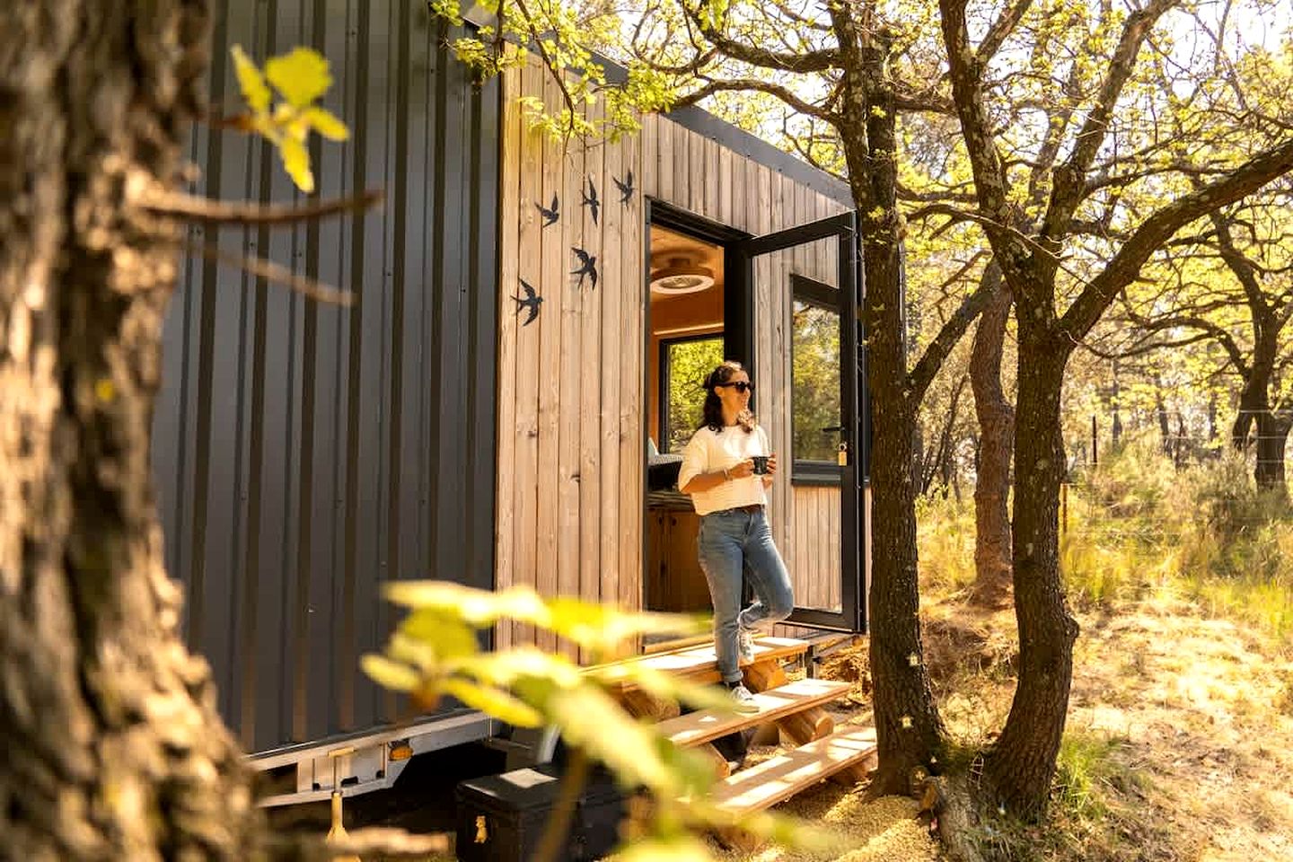 Charming Eco-Friendly Forest Refuge with Outdoor Living Near Mondragon, France