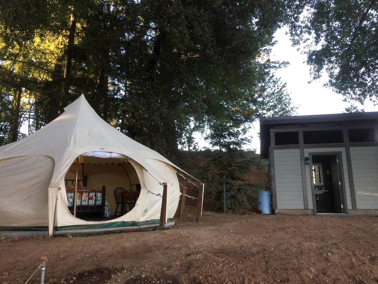 Unique Luxury Camping Bell Tent on a Vineyard near Los Gatos, California