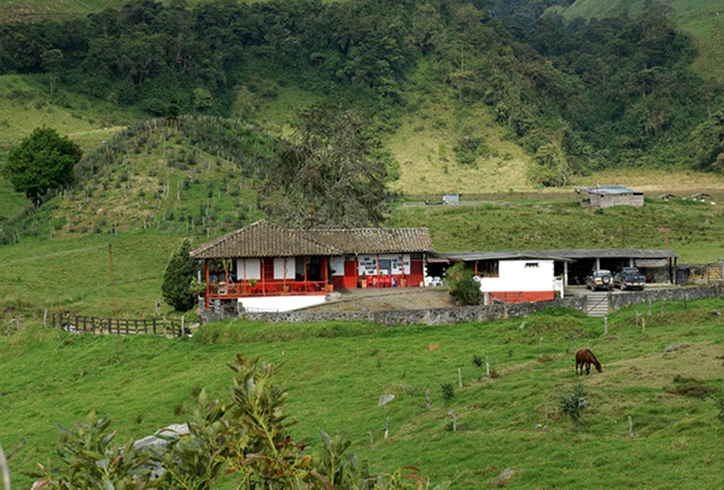 Simple Cabin Rental with On-Site Restaurant for a Rural Vacation in Caldas, Colombia