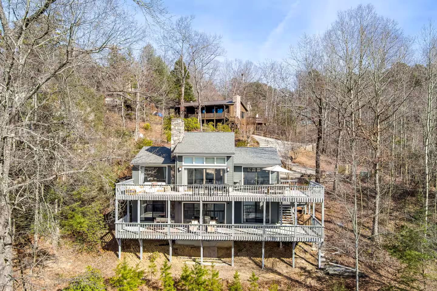 Lakeview Retreat with Expansive Deck & Cozy Fireplaces in Lake Lure, North Carolina