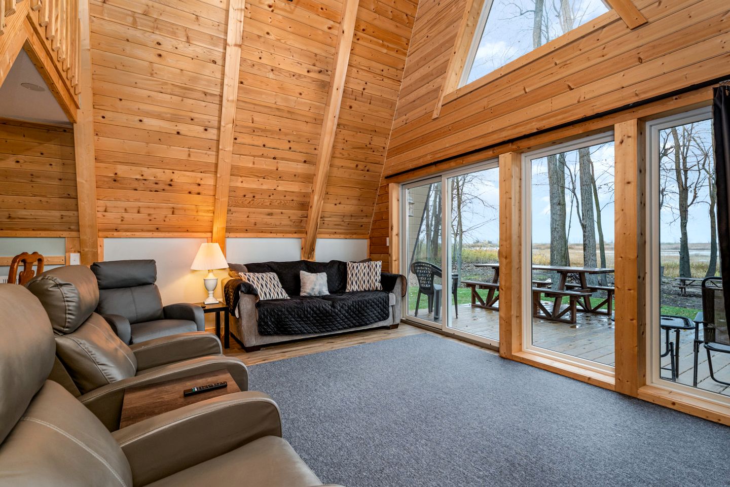 Lakefront A-Frame with Lofted Interior Ideal for Outdoor Activities in Michigan