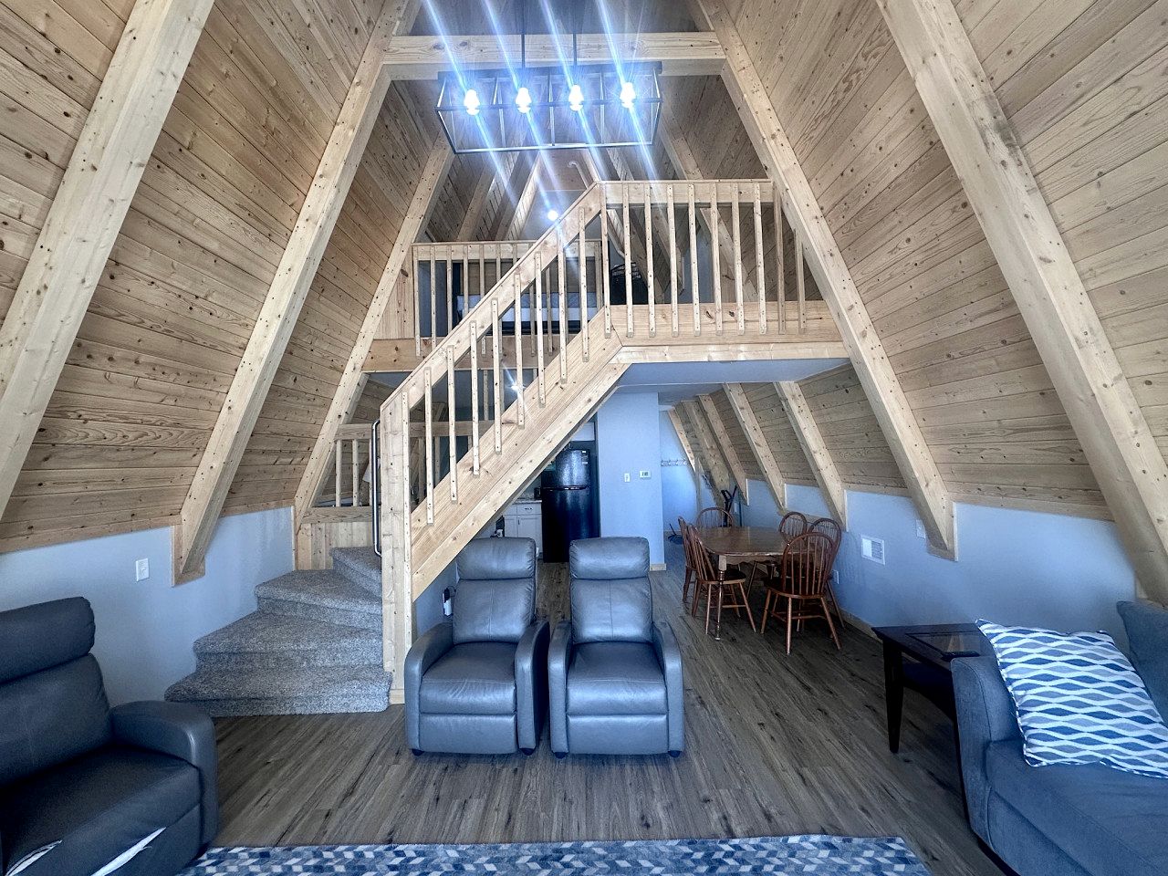 Lakefront A-Frame with Lofted Interior Ideal for Outdoor Activities in Michigan