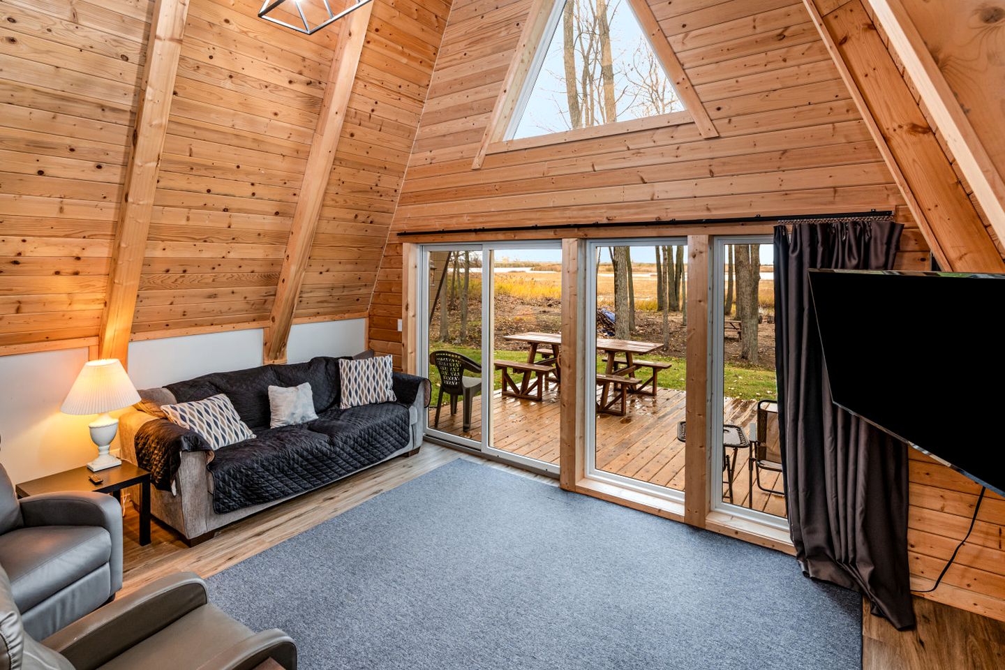 Lakefront A-Frame with Lofted Interior Ideal for Outdoor Activities in Michigan