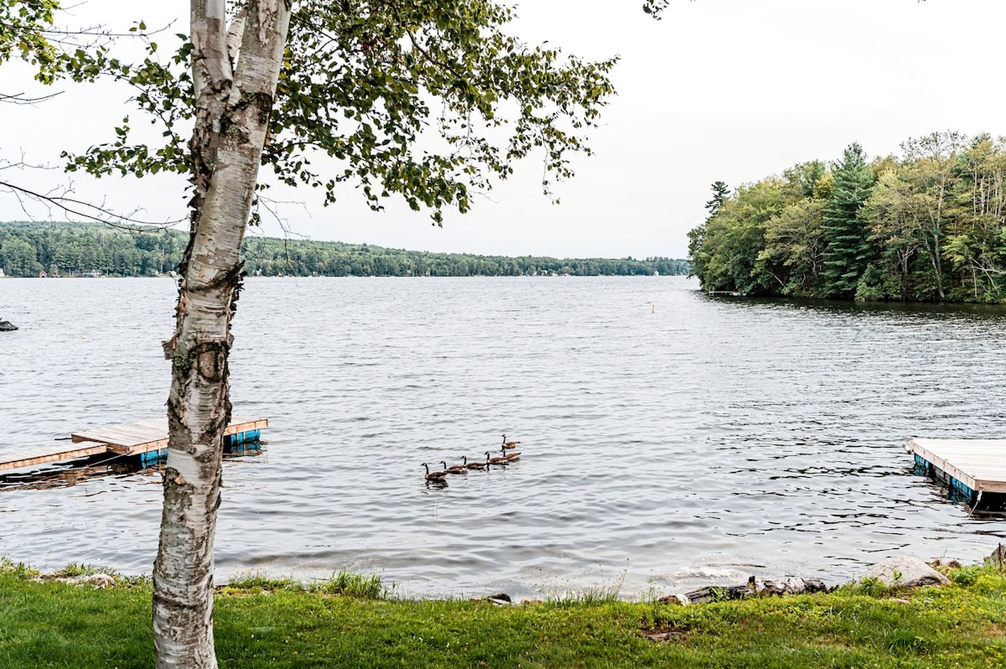 Lakefront Homey Cottage Offering Pristine Views of Cobosseecontee Lake from the Deck in Winthrop, Maine
