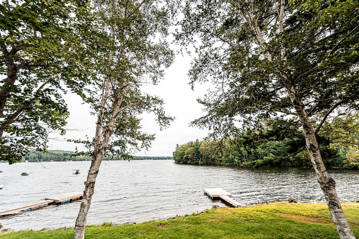 Lakefront Homey Cottage Offering Pristine Views of Cobosseecontee Lake from the Deck in Winthrop, Maine