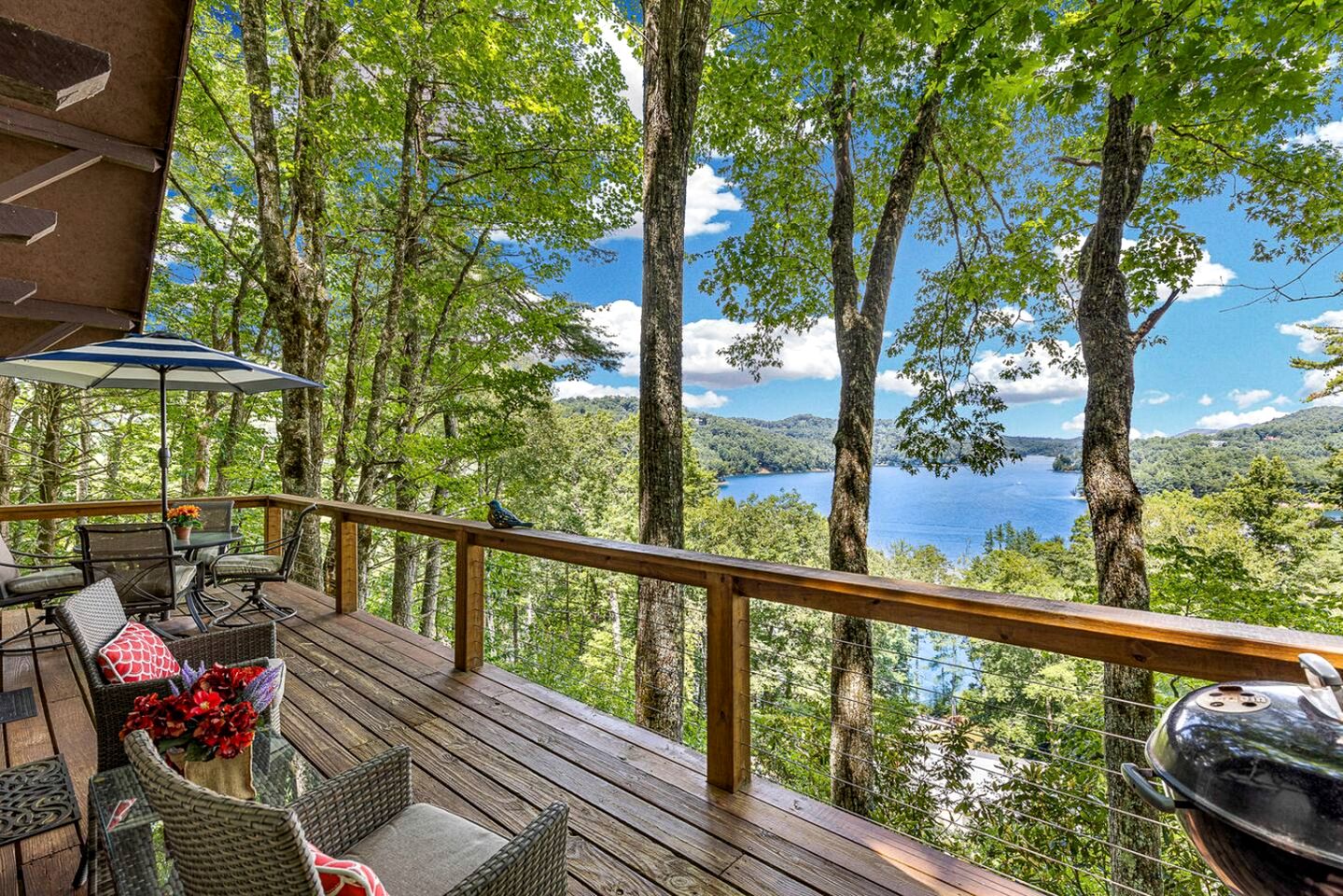 Homey Cottage with Incredible Lake View in the Woods near Cashiers, North Carolina