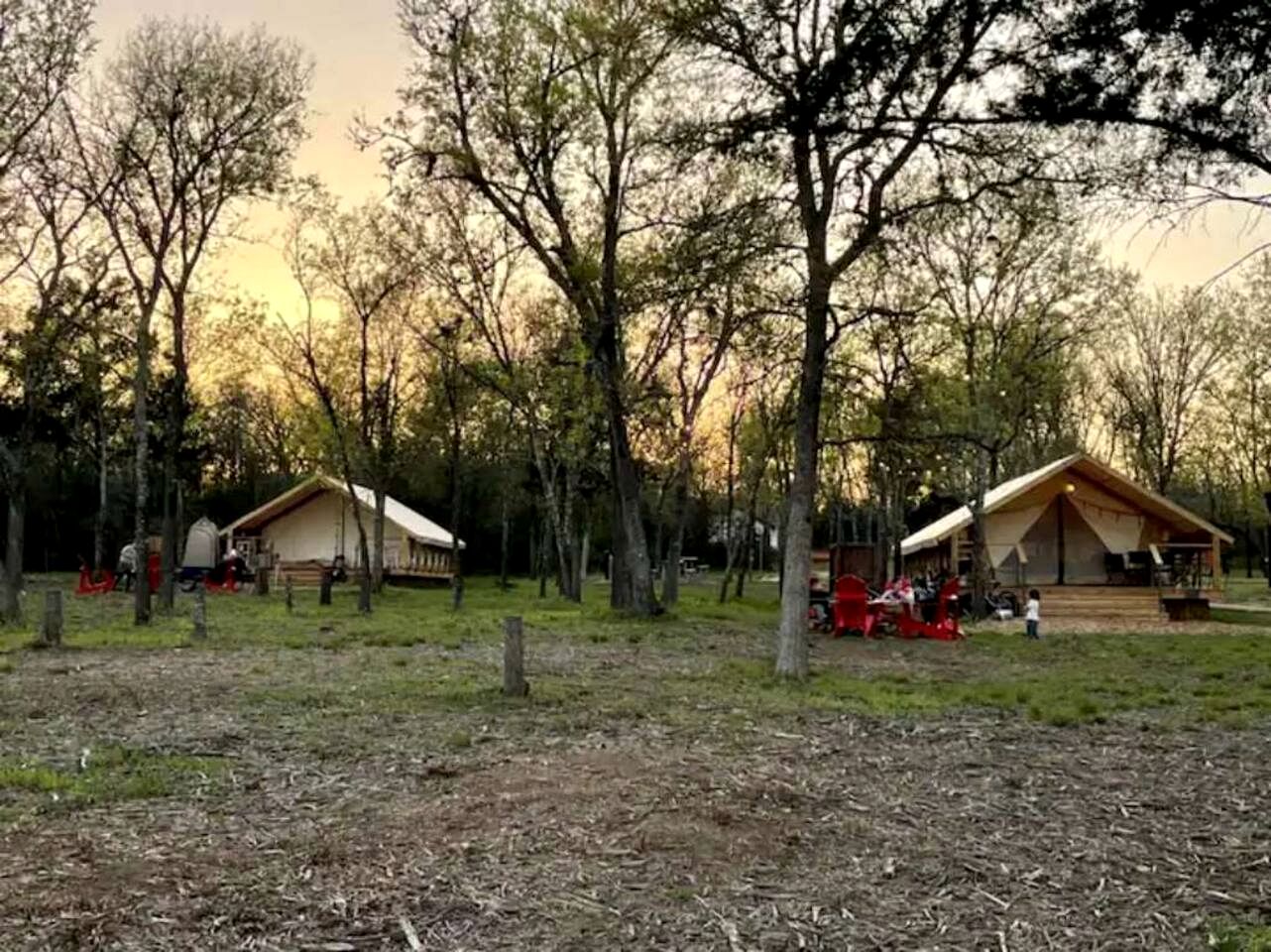 Romantic Lakefront Safari Tent with Fire Pit and Peaceful Views near Bastrop, Texas