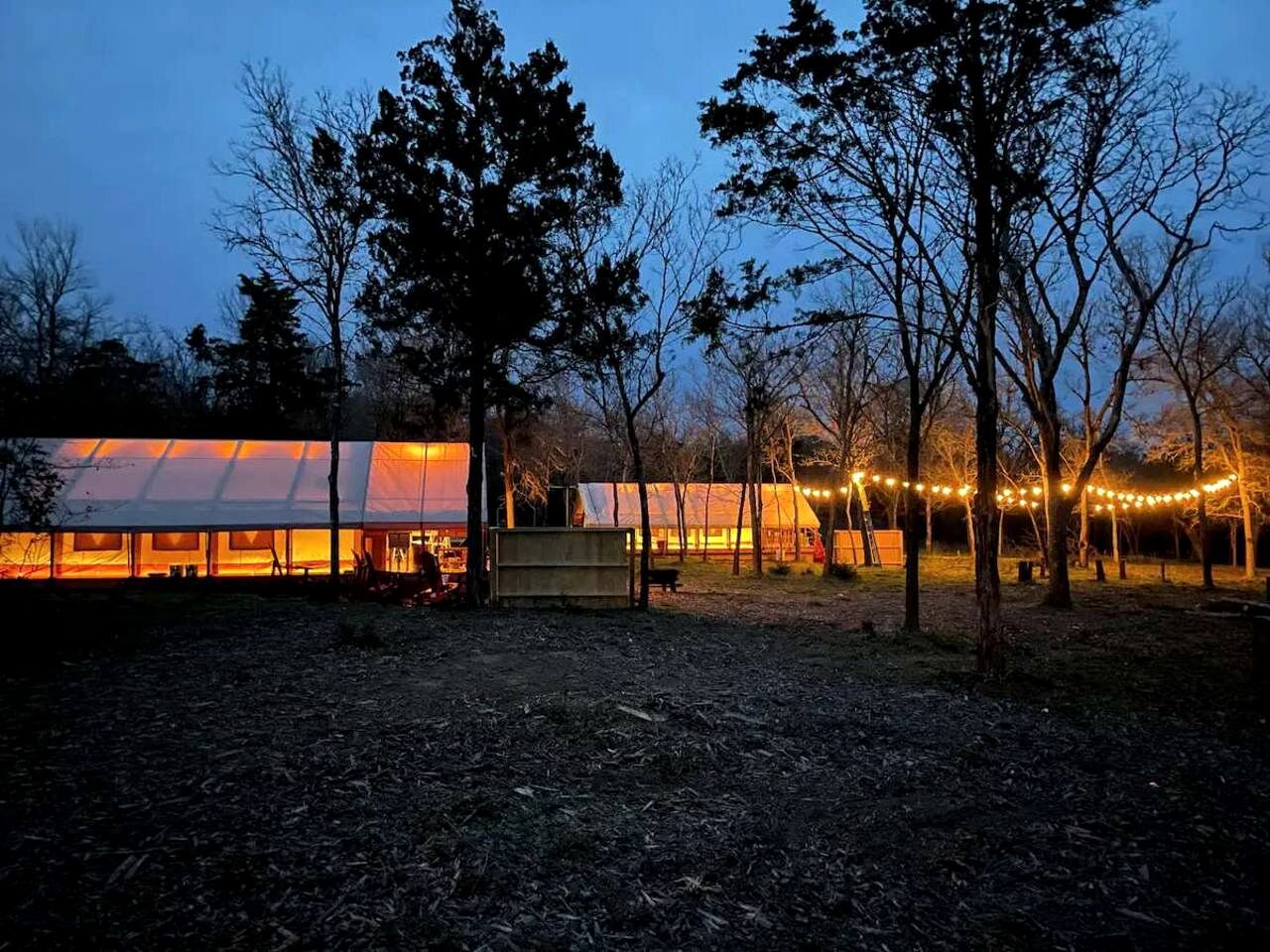 Romantic Lakefront Safari Tent with Fire Pit and Peaceful Views near Bastrop, Texas