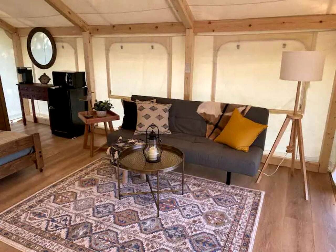 Scenic Lakefront Safari Tent with Fire Pit and Lake Access near Bastrop, Texas