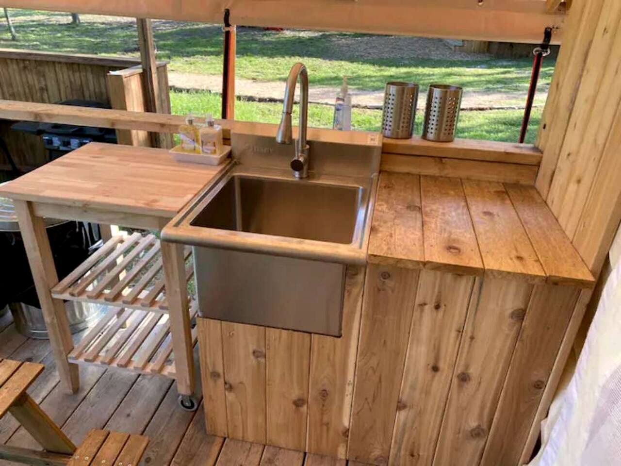 Scenic Lakefront Safari Tent with Fire Pit and Lake Access near Bastrop, Texas