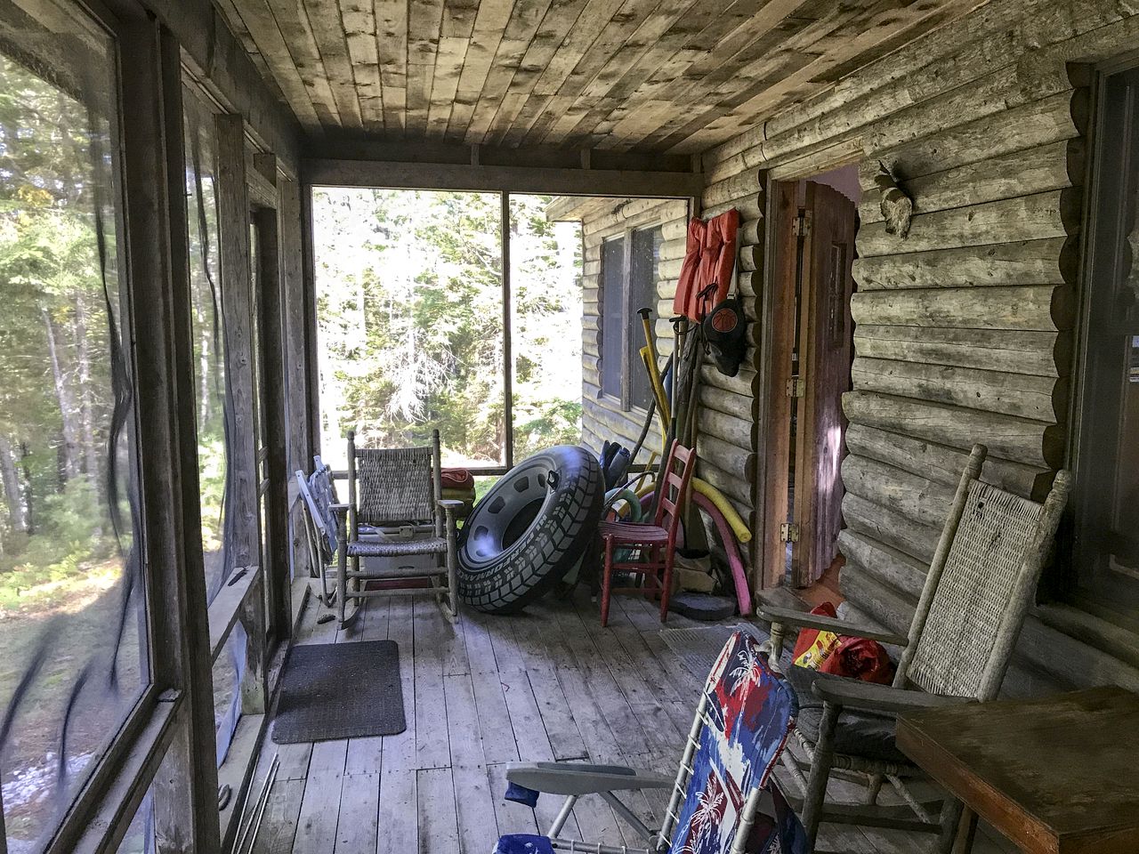 Lakefront Log Cabin Rental Overlooking the East Shore of Muscongus Pond