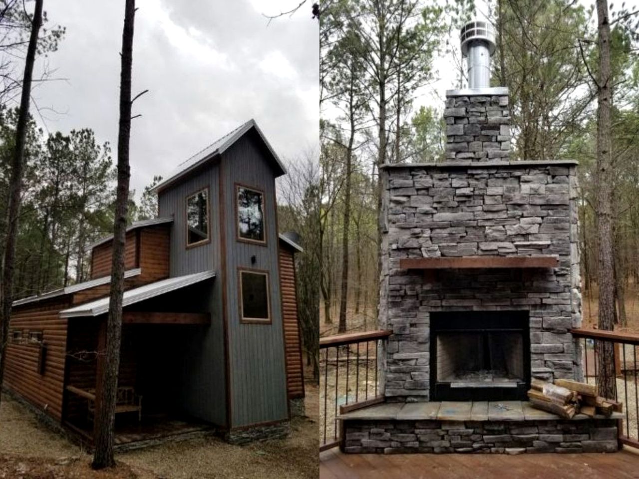 Cabin Rental with an Outdoor Fireplace near Beavers Bend State Park, Oklahoma